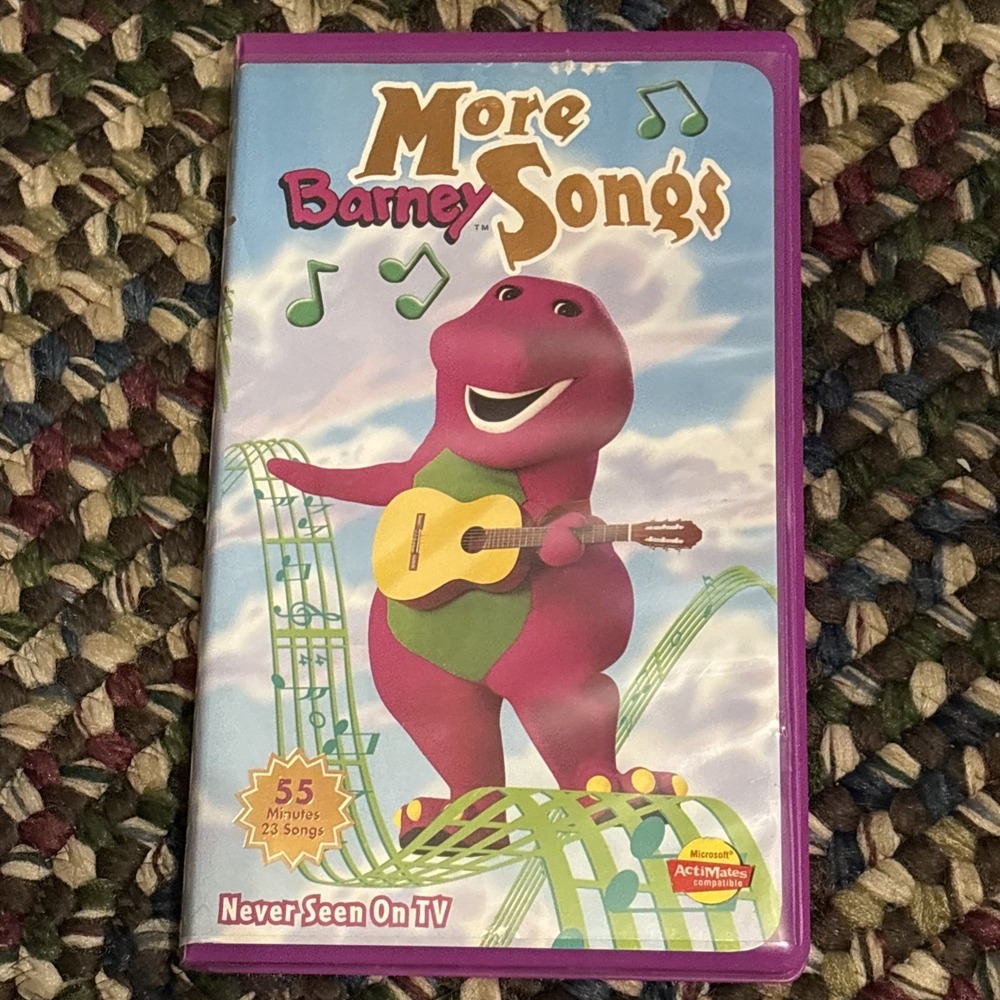 1999 MORE BARNEY SONGS VHS CLAMSHELL CASE TAPE SHOW‎ RUN TIME: 55 MINUTES #2041
